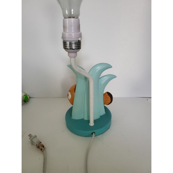 A Disney Finding Nemo Clown Fish Desk Lamp With Plant and Shell No Shade As-Is - Picture 3 of 11